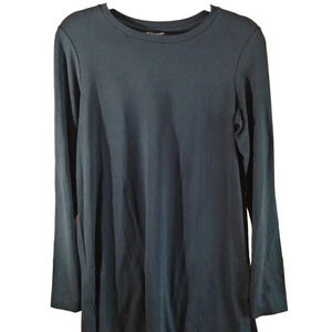 Eileen Fisher Womens XS Black Crew Neck Tunic Long Sleeve Top New